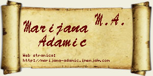 Marijana Adamić vizit kartica